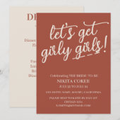 Invitation Week-end de célibataire en terracotta girly (Devant / Derrière)