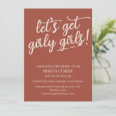 Invitation Week-end de célibataire en terracotta girly (Debout devant)