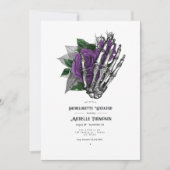 Invitation Week-end de célibataire gothique à fleurs violette (Devant)