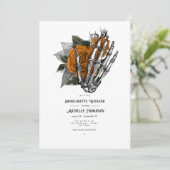 Invitation Week-end de célibataire gothique floral orange (Debout devant)