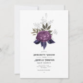 Invitation Week-end de célibataire gothique violet noir et or (Devant)