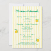 Invitation Week-end de célibataire italien de citron fraîchem (Dos)