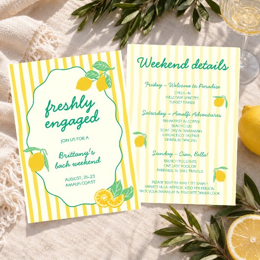 Invitation Week-end de célibataire italien de citron fraîchem