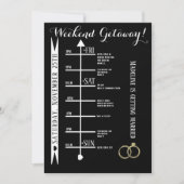 Invitation Week-end de célibataire noir et blanc (Devant)