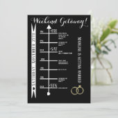 Invitation Week-end de célibataire noir et blanc (Debout devant)