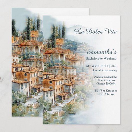 Invitation Week-end de célibataire sur la côte italienne (Devant / Derrière)