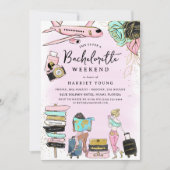 Invitation Week-end de célibataire tendance fille (Devant)