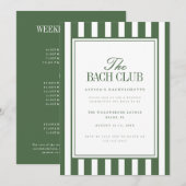 Invitation Week-end de célibataire vert olive écriture élégan (Devant / Derrière)