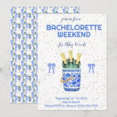 Invitation Week-end de Chinoiserie Bachelorette Grandmillenni (Devant / Derrière)