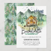 Invitation Week-end de enterrement de vie de jeune fille Wate (Devant / Derrière)