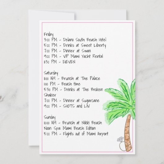 Invitation Week-end de fête Bikinis et Martinis  (Dos)