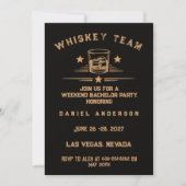 Invitation Week-end de fête de bachelor sur le thème du Whisk (Devant)