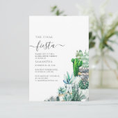 Invitation Week-end de fête de bachelorette avec cactus d'iti (Debout devant)