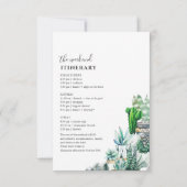 Invitation Week-end de fête de bachelorette avec cactus d'iti (Dos)