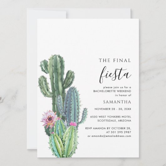 Invitation Week-end de fête de Bachelorette et itinéraire de (Devant)