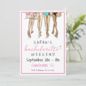 Invitation Week-end de fête de Bachelorette Itinéraire Maillo (Debout devant)