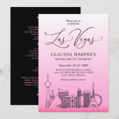 Invitation Week-end de fête de Bachelorette sur le Strip de L (Devant / Derrière)