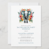 Invitation Week-end de fête de fiançailles de l'éléphant flor (Devant)