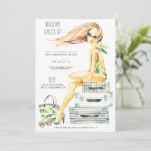 Invitation Week-end de fête de plage de Bachelorette Tropical (Debout devant)