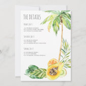Invitation Week-end de fête de plage de Bachelorette Tropical (Dos)
