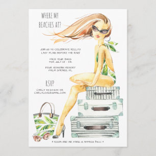 Invitation Week-end de fête de plage de Bachelorette Tropical