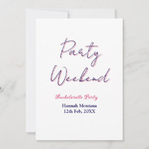 Invitation week-end de fête enterrement de vie de jeune fille