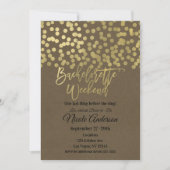 Invitation Week-end de Fiançailles Or Moderne Chic Rustique K (Devant)