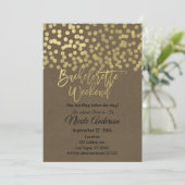 Invitation Week-end de Fiançailles Or Moderne Chic Rustique K (Debout devant)
