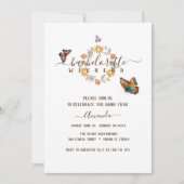 Invitation Week-end de Fille Simple Papillon Groovy Art (Devant)
