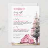 Invitation Week-end de filles au camp de vacances Enterrement (Dos)