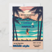 Invitation Week-end de filles d'été à Miami pour enterrement (Devant)