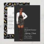 Invitation Week-end de jeune fille afro-américaine (Devant / Derrière)