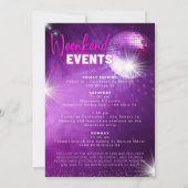Invitation Week-end de jeune fille en rose néon violet Derniè (Dos)