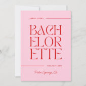 Invitation Week-end de jeune fille rouge et rose (Devant)