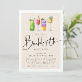 Invitation Week-end de la fête de la Bachelorette moderne (Debout devant)