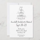 Invitation Week-end de la soirée Champagne Bachelorette (Devant)
