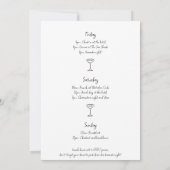 Invitation Week-end de la soirée Champagne Bachelorette (Dos)