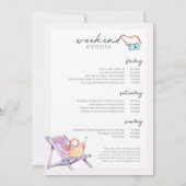 Invitation Week-end de la soirée de Bachelorette de Pink Beac (Dos)