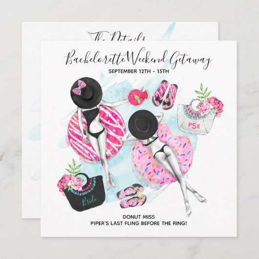 Invitation Week-end de plage de Bachelorette (Devant / Derrière)