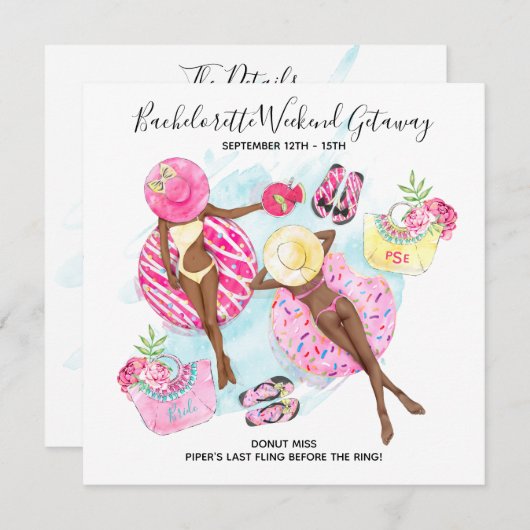 Invitation Week-end de plage de Bachelorette (Devant / Derrière)