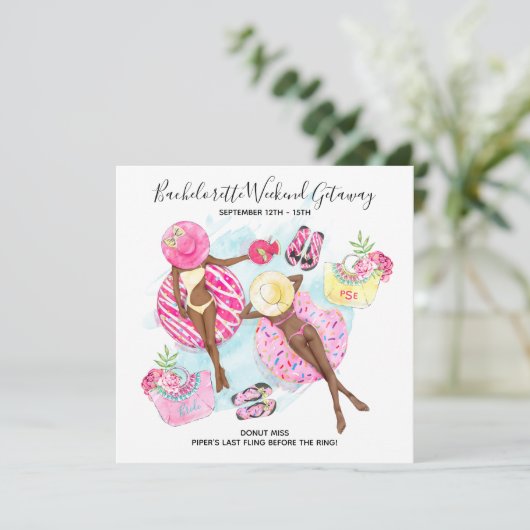 Invitation Week-end de plage de Bachelorette (Debout devant)