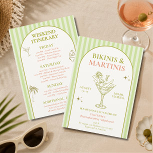 Invitation Week-end d'enterrement avec Bikinis et Martinis
