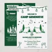 Invitation Week-end d'enterrement de camping vert (Devant / Derrière)
