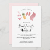 Invitation Week-end d'enterrement de vie de jeune fille à l'a (Devant / Derrière)