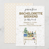 Invitation Week-end d'enterrement de vie de jeune fille Bar C (Devant / Derrière)