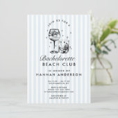 Invitation Week-end d'enterrement de vie de jeune fille bleu  (Debout devant)