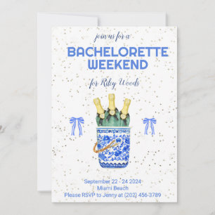 Invitation Week-end d'enterrement de vie de jeune fille Chino