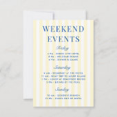 Invitation Week-end d'enterrement de vie de jeune fille jaune (Dos)