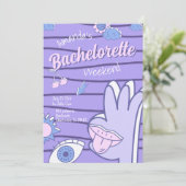 Invitation Week-end d'enterrement de vie de jeune fille Purpl (Debout devant)