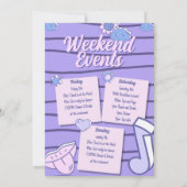 Invitation Week-end d'enterrement de vie de jeune fille Purpl (Dos)